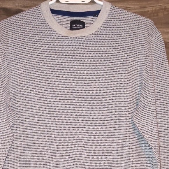 Only & Sons - 100% Cotton Gray Thermal Knit Sweater Men's XL - Picture 7 of 10